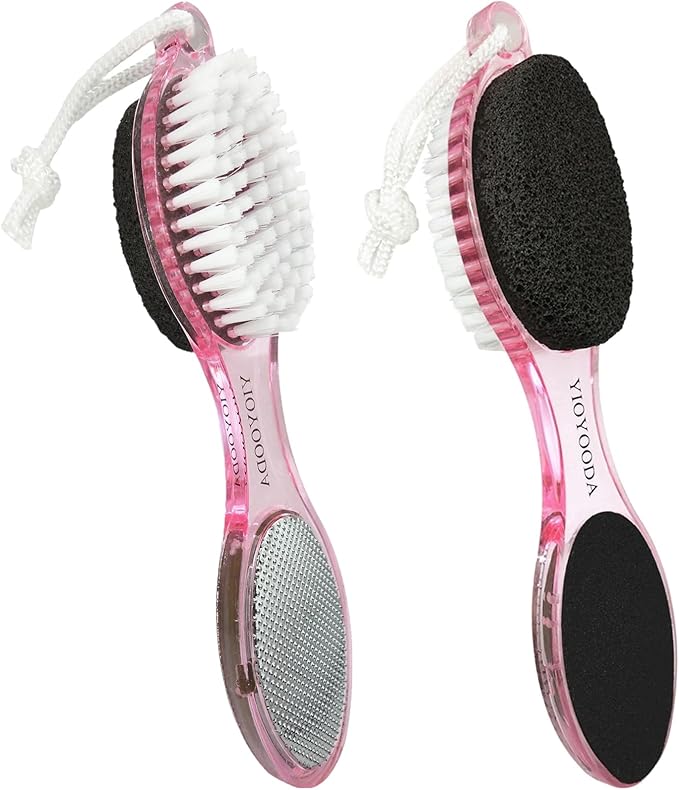 Foot File Callus Remover 4-in-1, Scrubber Brush, Foot Rasp and Sand Paper by YIOYOODA