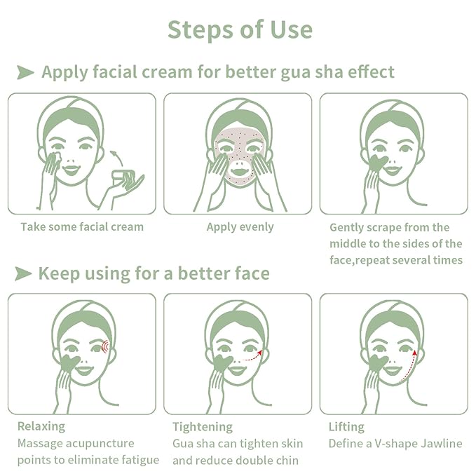 Gua Sha Facial Tools, Jade Guasha Tool - Image 4
