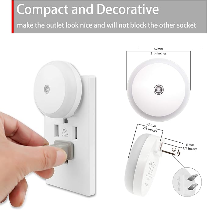 myCozyLite LED Night Light Plug in, Dusk to Dawn Sensor, Auto Dim, Energy Saving - Image 3