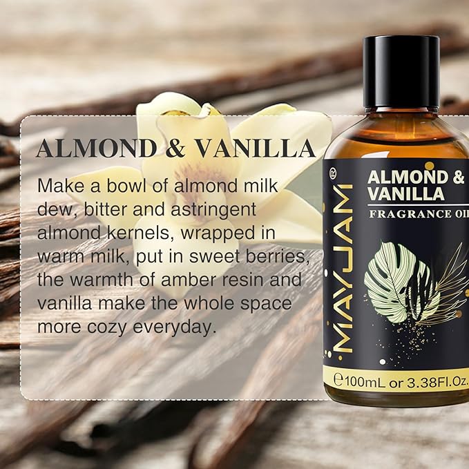 Almond & Vanilla Fragrance Oil Essential Oil, MAYJAM 3.38FL.OZ Almond & Vanilla - Image 3