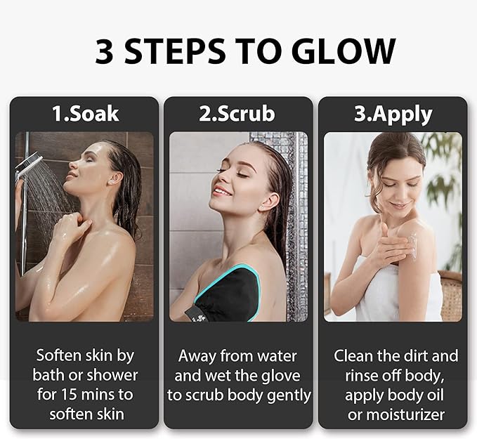 Exfoliating Gloves 2 Pcs, Exfoliating Body Scrubber - Image 6