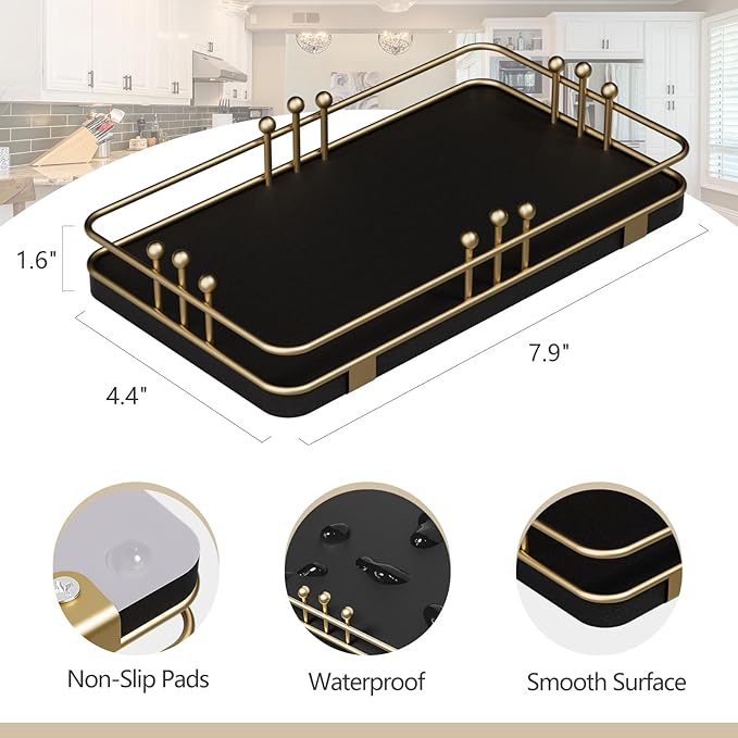 Bathroom Vanity Tray for Toiletries Makeup Perfume Candle Toilet Tank, Kitchen - Image 2
