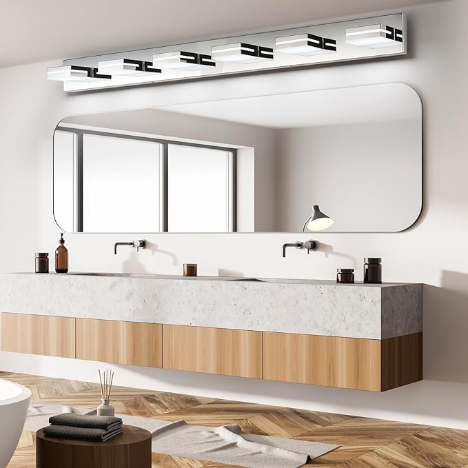 SineRise LED Modern Bathroom Vanity Light Fixtures, Chrome Modern Acrylic - Image 7