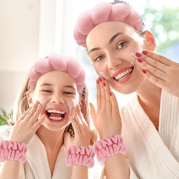 Zkptops Spa Headband for Washing Face Wristband Set Sponge Makeup Skincare - Image 7