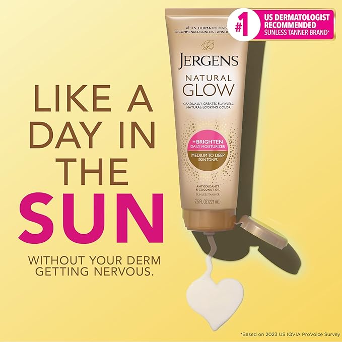 Jergens Natural Glow Self Tanner Body Lotion, Daily Sunless Tanning, Medium to - Image 3