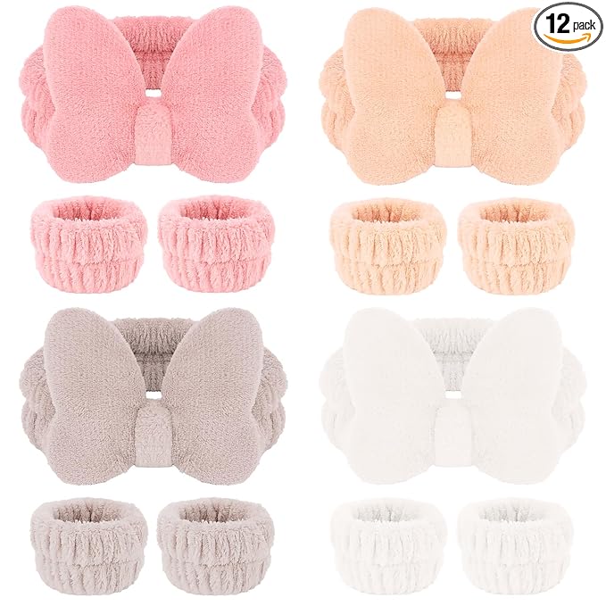 CIEHER 12 PCS Makeup Headband for Women Wrist Washband Scrunchies Cuffs for by CIEHER