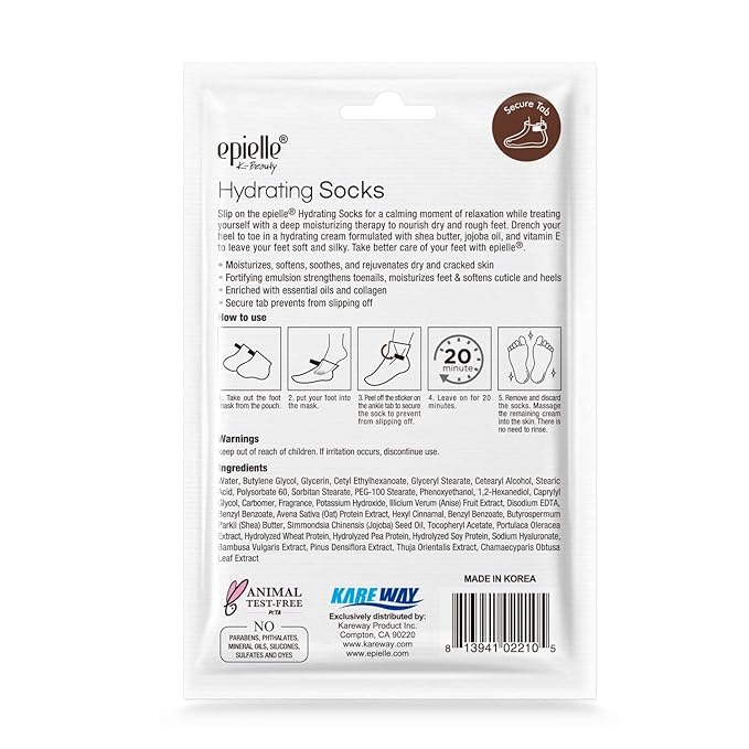 Epielle Hydrating Foot Mask 6 Pairs, Relieve and Soften - Image 9