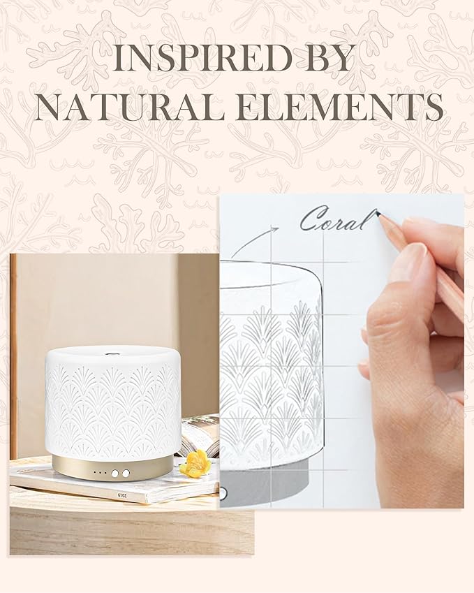 Ceramic Essential Oil Diffuser, 280ml 2.4MHz Ultrasonic Cool Mist Aromatherapy - Image 3