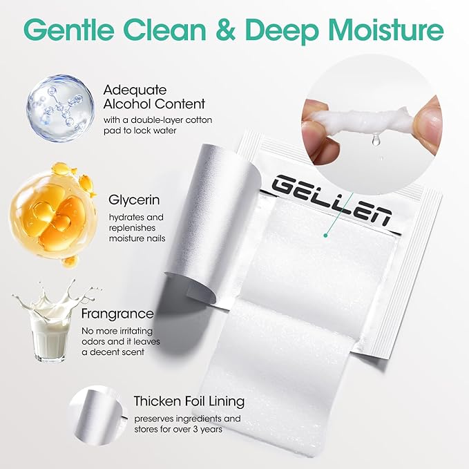 Gellen 400 Pack Nail Prep Cleanser Pads, Alcohol Pads - Image 3