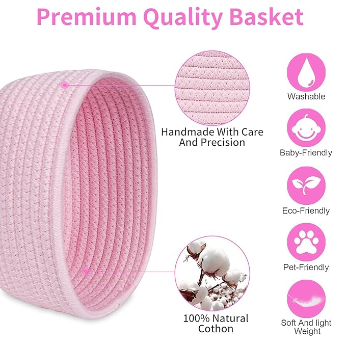 【2 Pack】ABenkle Small Woven Baskets, Tiny Oval Shallow Storage Baskets - Image 3