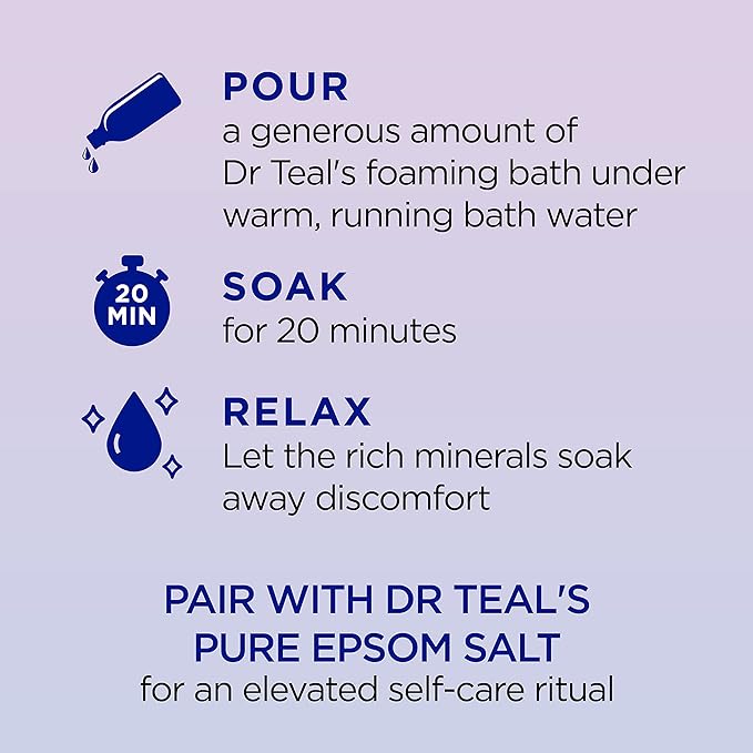 Dr Teal's Foaming Bath with Pure Epsom Salt, Sleep Blend with Melatonin - Image 3