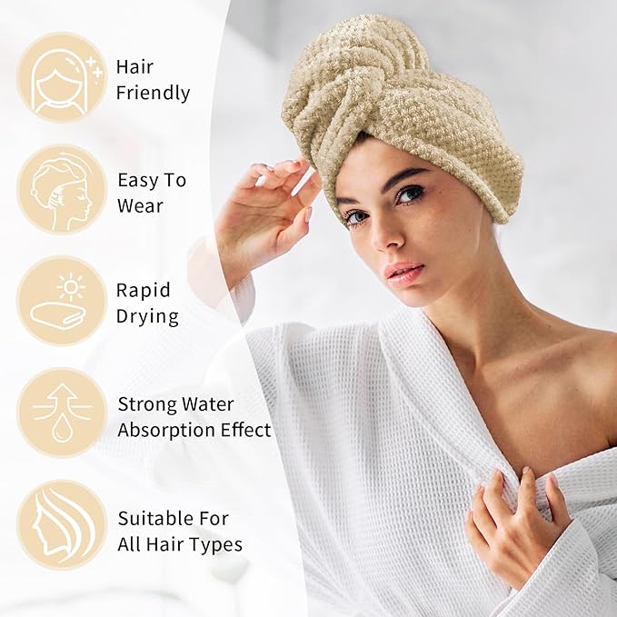 my novel things 3 Pack Microfiber Hair Towel Wrap - Image 4