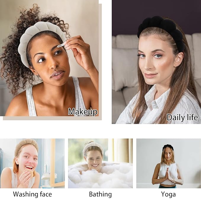 WHAVEL 3 Pack Spa Headband Skincare Headbands, Soft Hair Band - Image 5