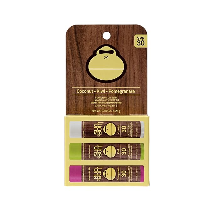 NEW Sun Bum SPF 30 Sunscreen Tropical Lip Balm 3 Pack by SunBum