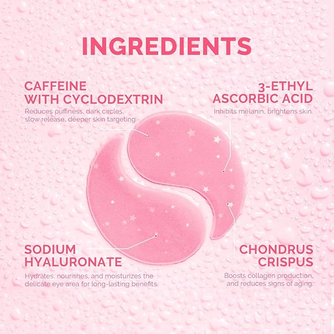 Under Eye Patches for Puffiness and Dark Circles: Caffeine Gel Masks for - Image 2