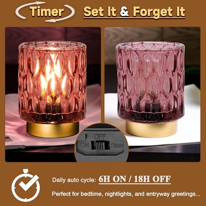 Battery Operated Table Lamps Timer, Mini Crystal Lamp - Image 8