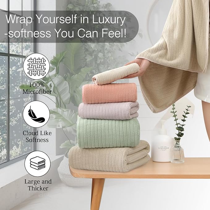 18 Piece Family Bath Towel Set Include 6 Bath Towels, 6 Hand Towels and 6 - Image 5