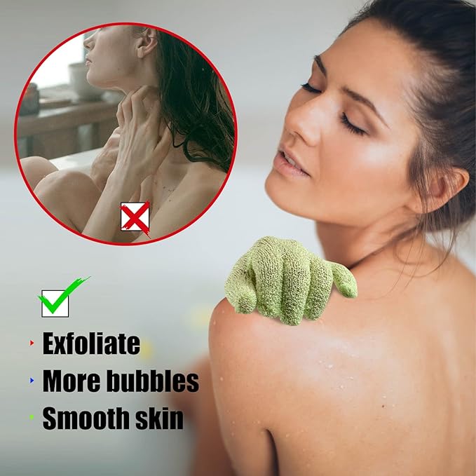 2 Pcs Shower Gloves, Exfoliating Gloves, Exfoliating Mitt, Exfoliating Body - Image 4