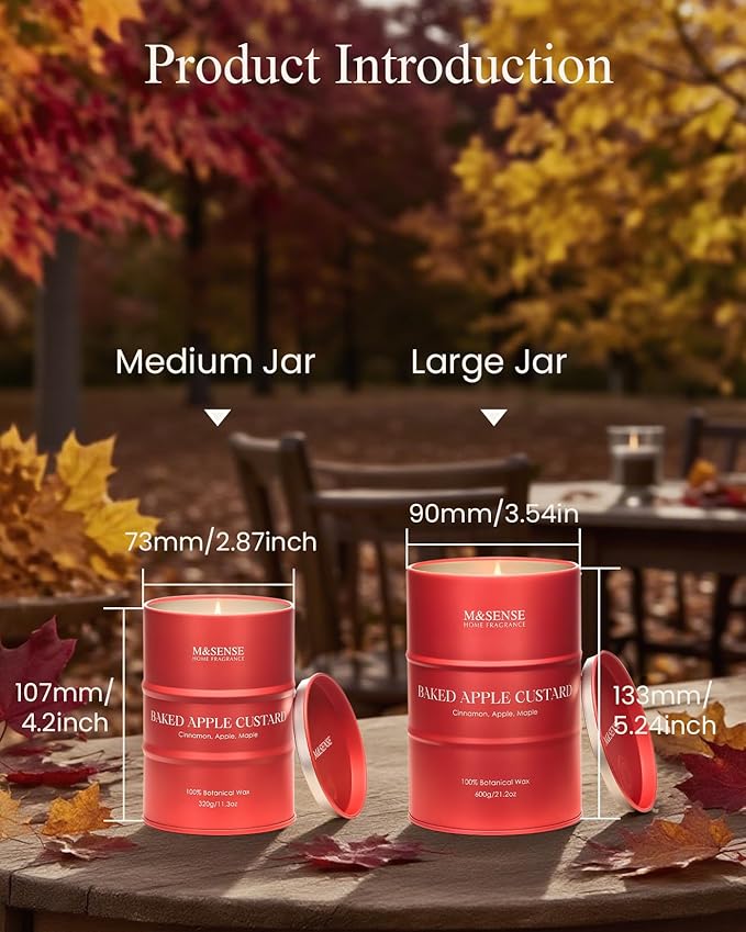 M&SENSE Baked Apple Scented Candles Christmas Decor, Natural Non Toxic - Image 5