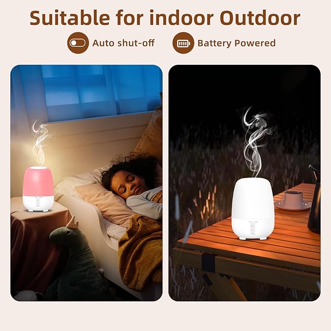 SEEDSEEL 150ML Rechargeable Battery Operated Essential Oil Diffuser, 7-Hour - Image 6