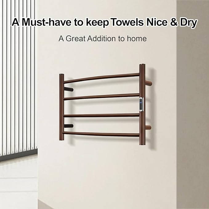 Towel Warmer with Built-in Timer Bathroom Wall Mounted Bath Towel Heater - Image 4