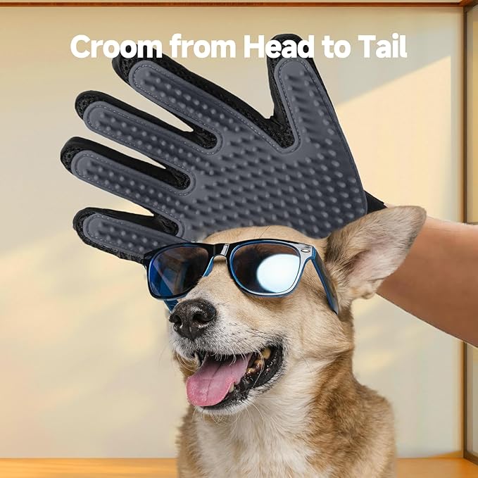 NVNAN Pet Hair Removal Glove for Dogs & Cats, Bathing and Washing, Safe for - Image 2