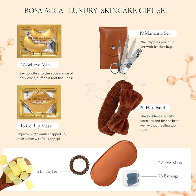 Mother's Day Gifts, Coconut 32 Pcs Facial Skin Care Kit, Home Spa & Self-Care - Image 6
