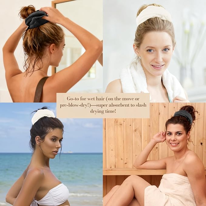 Wecoe Hair Towel Scrunchies 2pcs Soft Absorbent Large Microfiber Hair Drying - Image 4
