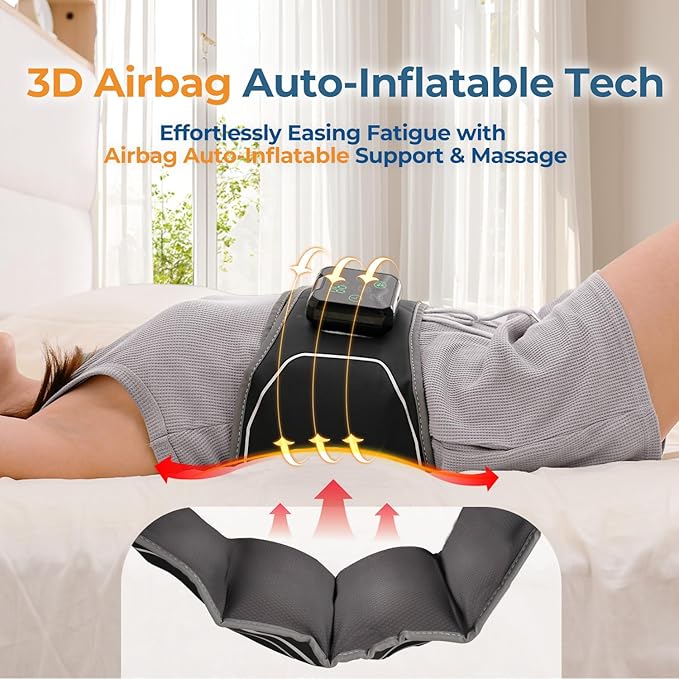 Heating Pad for Back with Auto-Inflatable Massager, 58’’ Cordless Lower Back - Image 2