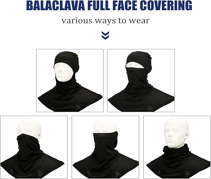SATINIOR 3 Piece Balaclava Face Cover Sun Protection Neck Cover Summer - Image 4