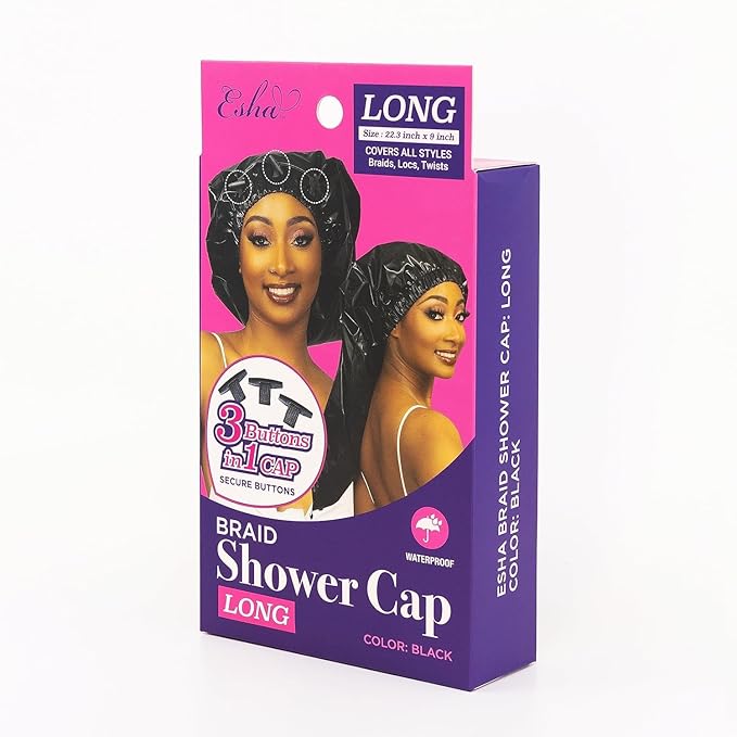 Esha Girl - Shower Cap for Extra Long Hair, Twists – Waterproof – Snug Fit - Image 3