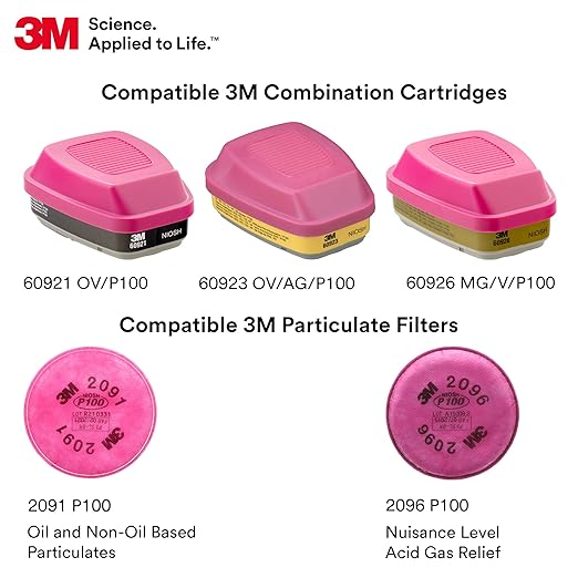 3M Full Facepiece Reusable Respirator 6800, Large Lens, ANSI High Impact Eye - Image 9