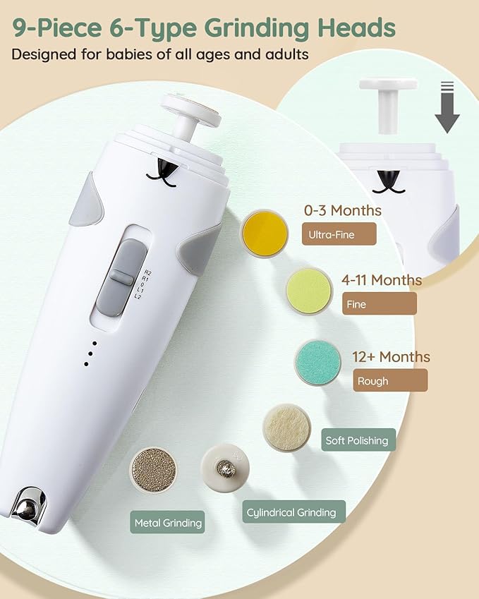 Lilian&Gema Baby Healthcare and Grooming Kit, 28-in-1 Rechargeable Nail Trimmer - Image 3