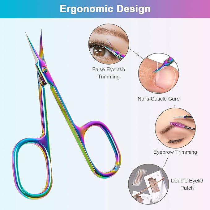 Lermende Cuticle Scissors Extra Fine Curved, Portable Stainless Steel Manicure - Image 5