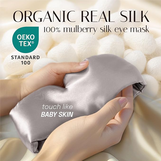Silk Sleep Mask Soft Pressureless: 100% Mulberry Silk - Image 2