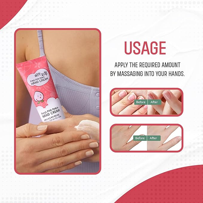 esfolio Fresh Pink Peach Hand Cream – Moisturizing Korean Hand Lotion - Image 4