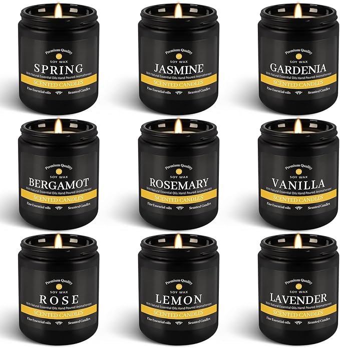 YOROXRG 9Pack Candles for Home Scented, Aromatherapy Candles Gifts Set for Men by YOROXRG