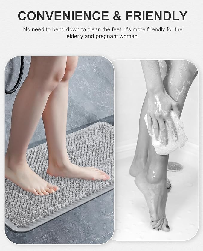 OTHWAY Non Slip Grassy Bathtub Mat : 25.6X13.4 inches Sturdy But Soft Bath - Image 6