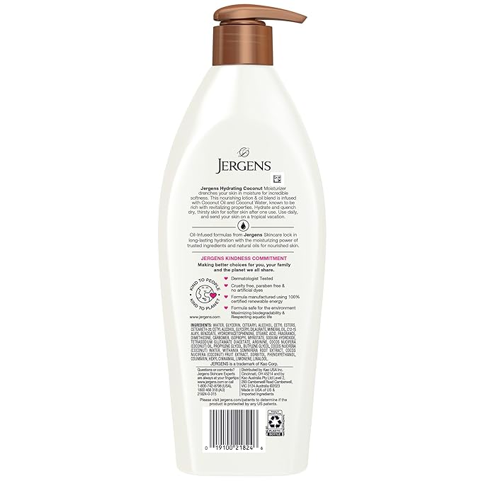 Jergens Hydrating Coconut Body Lotion, Hand and Body Moisturizer, Infused - Image 7