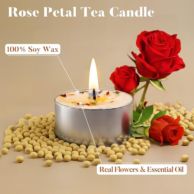 48 Pack Rose Scented Tealight Candles - Image 2