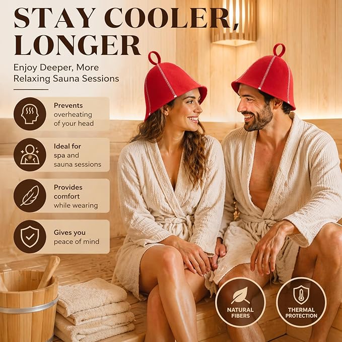 JaGely Sauna Hat for Men Women Sauna Hat Vaporarium Cap Russian Banya Cap for - Image 3