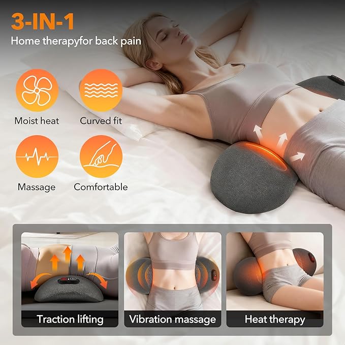 Gifts for Mother, 3 in 1 Back Massager Electric Lumbar Support Pillow - Image 4