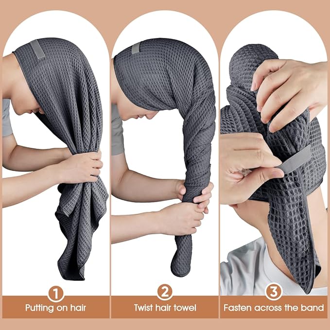 GLIMGLINT 2 Pack Microfiber Hair Towel Wrap - Image 6
