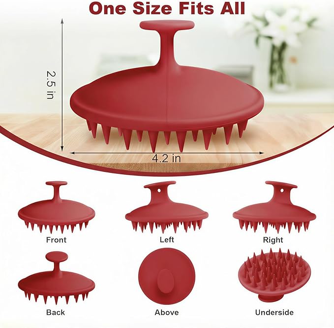 Meartchy Silicone Scalp Massager Shampoo Brush, Scalp Brush - Image 2