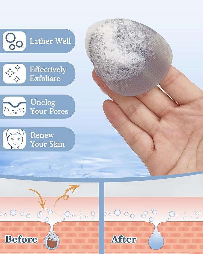 Manmihealth Silicone Back Scrubber & Soft Bath Glove, Silicone Scalp Massager - Image 7