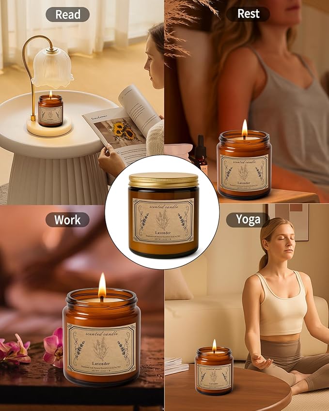 Candles for Home Scented, 16oz Large Soy Wax Lavender Scented Candle, 100 Hour - Image 5