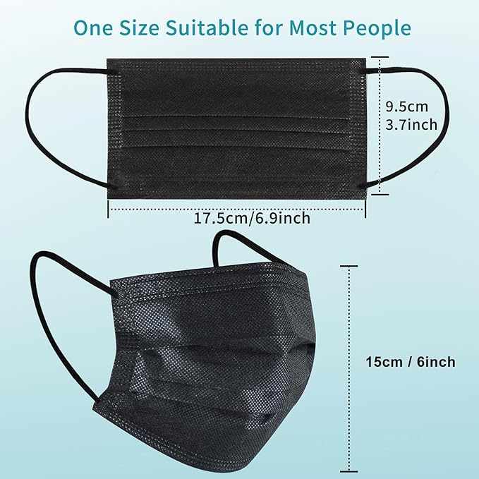 akgk 100Pcs Disposable Face Masks, 3 Ply Disposable Mask - Image 5