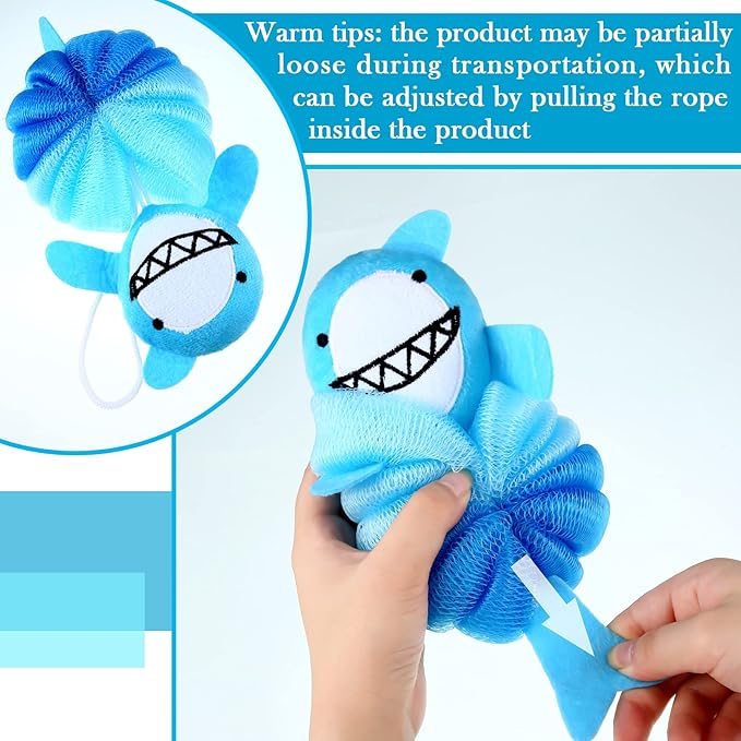 Tatuo 4 Pcs Animal Bath Loofahs Kids Body Loofah Cartoon Shower Cute Bath - Image 3