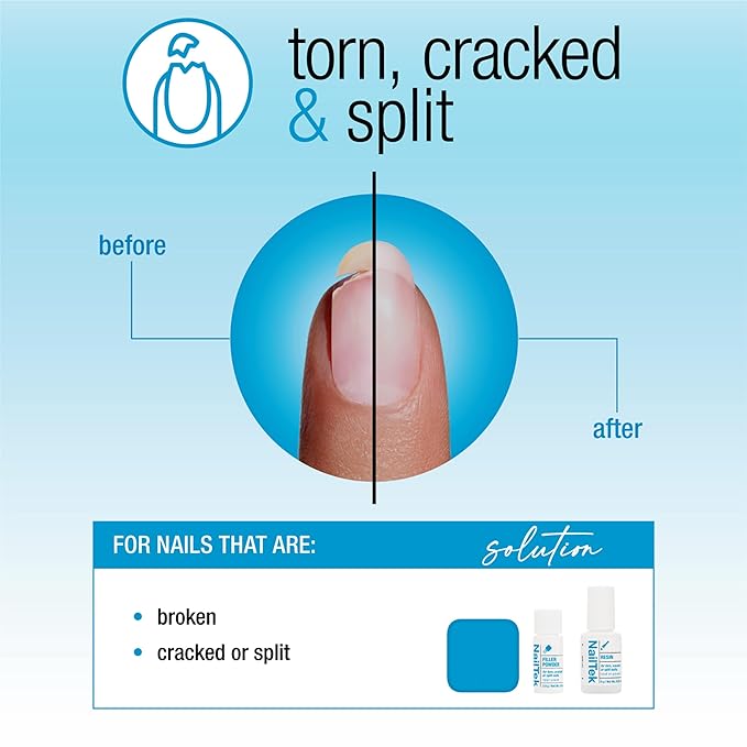 Nail Tek Nail Repair for Damaged Nails – Filler Powder & Resin Kit for Cracked - Image 2