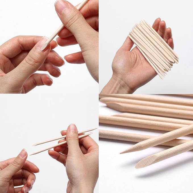 300Pcs Orange Wood Sticks for Nails, HOOMBOOM Double Sided Cuticle Pusher - Image 7